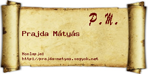 Prajda Mátyás névjegykártya